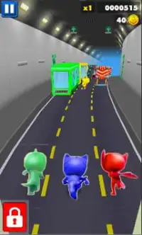 Pj Subway Dash Masks Adventure 3D Screen Shot 3