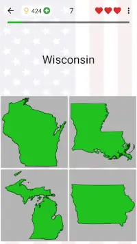 Stany USA: Stolice, flagi i mapy: Quiz o geografii Screen Shot 3
