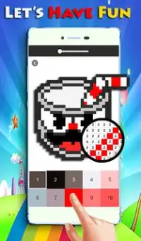 ☕ cuphead pixel art Color By Number Screen Shot 0