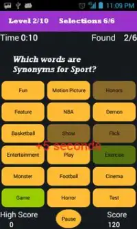 Synonyms Quiz Screen Shot 1