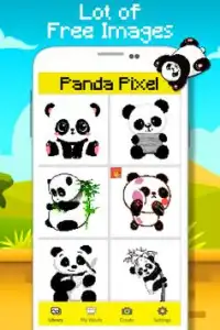 Panda Coloring By Number - Pixel Art Screen Shot 1