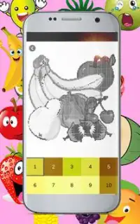 Draw Fruits in colors by Number Pixel Art Screen Shot 4