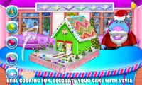 Pembuat kue rumah gingerbread diy! Game Memasak Screen Shot 3