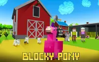 Blocky Pony Farm 3D Screen Shot 0