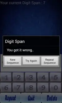 Digit Span - Memory Game Screen Shot 3