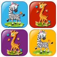 Educational animals memory game for kids