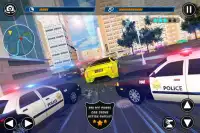 Police chasing motor bike vs robotic AI Cars Screen Shot 11