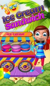 इंद्रधनुष आइसक्रीम सैंडविच -खाना पकाने का खेल 2019 Screen Shot 10