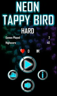 Neon Tappy Bird - One Tap Game - Flying Bird Screen Shot 3