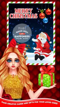 Kerstmis- Nachtviering meisje Spa & Decor-spel Screen Shot 15