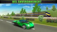 Simulateur de voiture vs train Real Racing Screen Shot 0