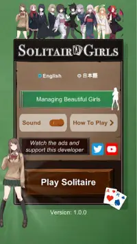 Jogo de cartas Solitaire Girls Screen Shot 4