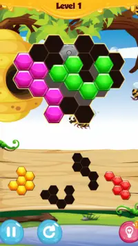 Honey Bee: Hexagon Hive Puzzle Screen Shot 1