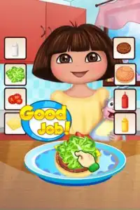 Dora Cooking Burger Screen Shot 0