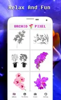 Couleur de fleur d'orchidée par nombre - Pixel Art Screen Shot 3