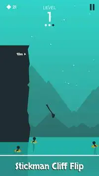 Stickman Cliff Flip Screen Shot 1