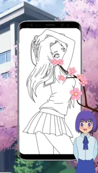 School Girls Anime Coloring Page Screen Shot 3
