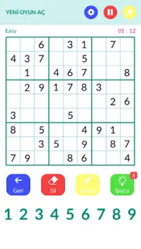 Renk Sudoku - Ücretsiz Sudoku Bulmaca Oyunu Oyna Screen Shot 0