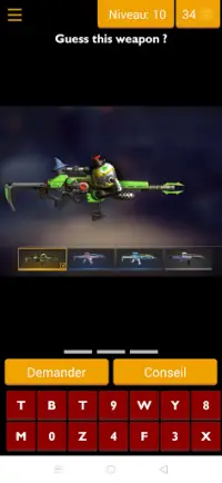 Quiz ff weapons and skin Screen Shot 2