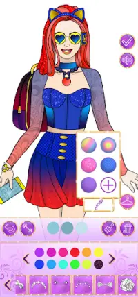 College Girl Coloring Dress Up Screen Shot 3