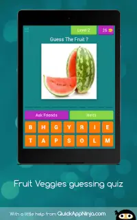 Adivinhando Quiz Frutas - Aprenda Frutas ou Legu Screen Shot 9