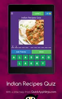 Indian Recipes Quiz Screen Shot 0