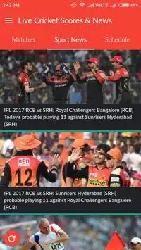 Live Cricket Scores & News Screen Shot 1