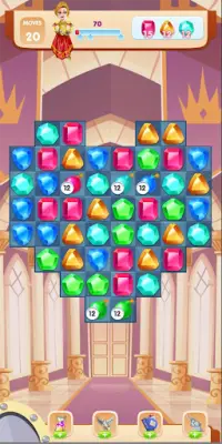 Princess Ladyknight: Joyas y Match 3 Puzzle Screen Shot 5