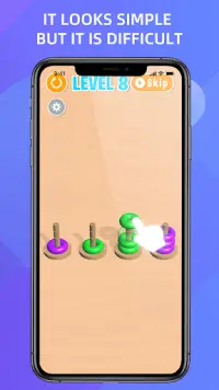Hoops Color Sort-Color Stack Puzzle Jeux gratuits Screen Shot 2