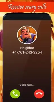 video call and chat simulator with scary neighbor Screen Shot 1