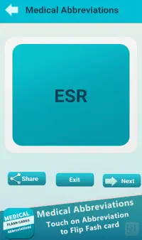 Medical Abbreviations Flash Cards Screen Shot 6