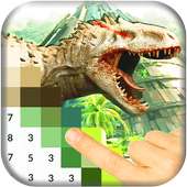 Dinosaur Color By Number Jurassic Pixel Art