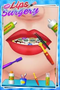 Губы Хирургия и макияж Игра: Игры для девочек Screen Shot 2
