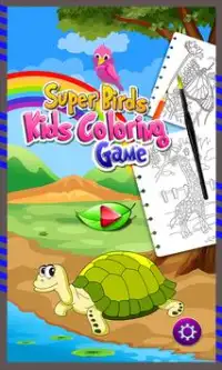 Super Birds Kids Coloring Game Screen Shot 0