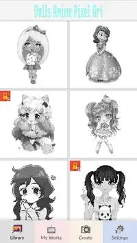 Dolls Anime Pixel Art - Color By Number Screen Shot 5