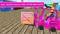 Pink Lady Car Parking fork Lifter : Folklift Games Screen Shot 1