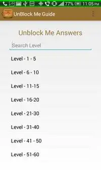 Guide & Answers of Unblock Me Screen Shot 1