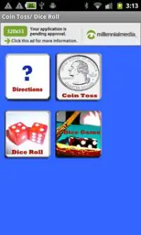 Coin Toss/ Dice Roll Screen Shot 1