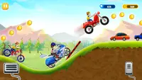 Велосипед холмам Гонки Игры для детей Screen Shot 0