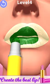 Lip Art 3D Satisfying Lipstick Tattoo Art Game Screen Shot 3