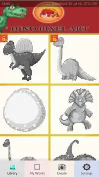 Pixel Art Dinosaurus Screen Shot 0