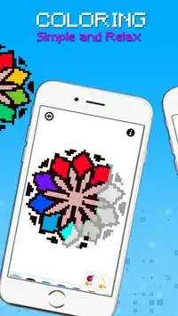 Mandala Flowers Pixel Art - Coloring By Number Screen Shot 3