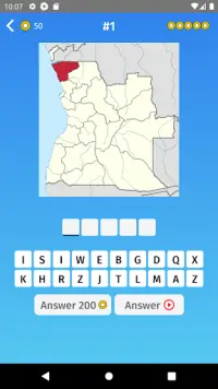 Angola: Regions & Provinces Map Quiz Game Screen Shot 0
