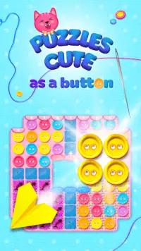 Button Cat: три в ряд пазл игра с котом Screen Shot 0