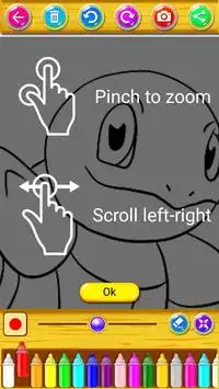 Learn to color Pokemo for kids Screen Shot 3