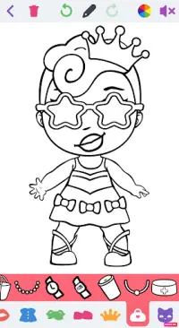 Doll Dress Up and Coloring Game for girls Screen Shot 0