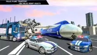 US Police Airplane Transport Robot Car Simulator Screen Shot 2