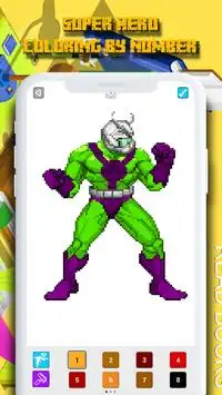 Farbe nach Anzahl Superhero Malbuch Pixel Art Screen Shot 3