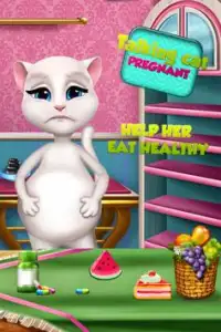 Talking Cat Pregnant Newborn Baby Screen Shot 1