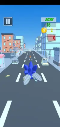 Blue Fast Runner City Hedgehog Sonik Screen Shot 2